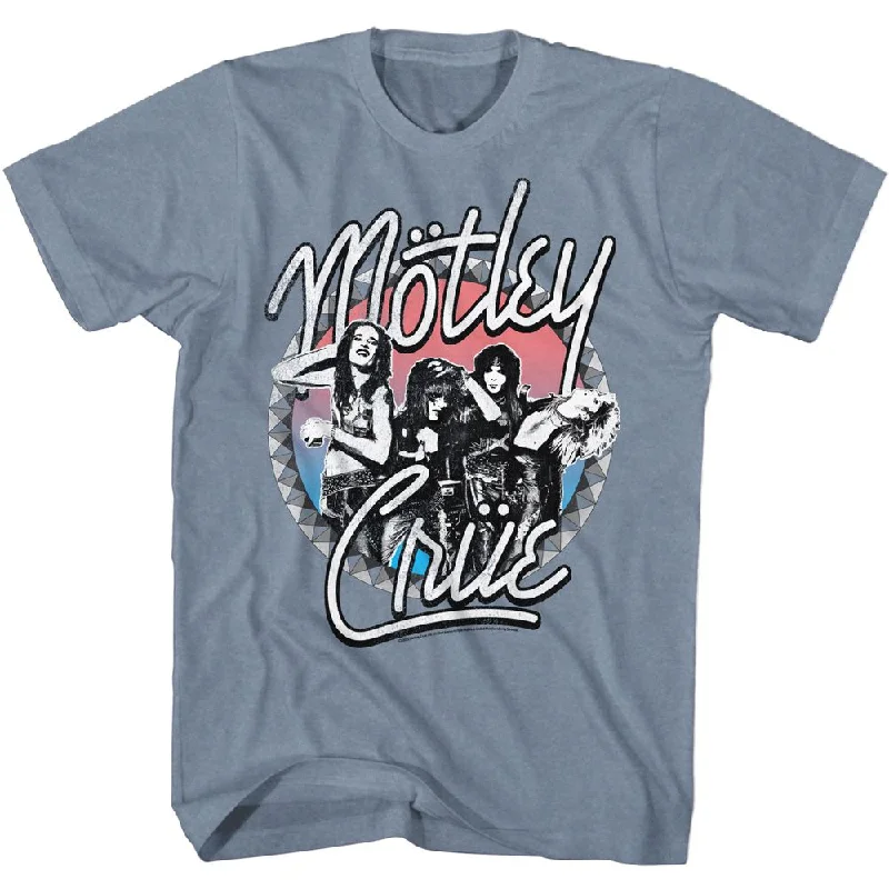 MOTLEY CRUE Eye-Catching T-Shirt, Studded Thin T-Shirt Open Front Quick Dry