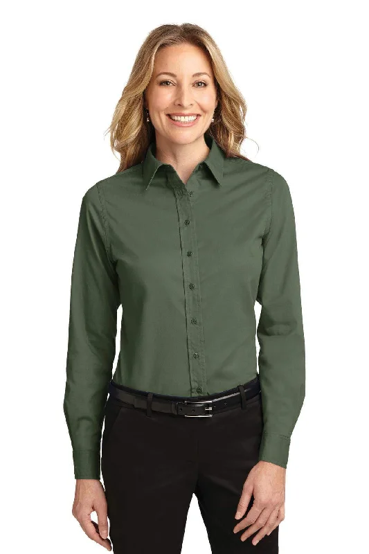 Port Authority Ladies Long Sleeve Easy Care Shirt.  L608 Spandex Blend Rayon Blend Denim Blend