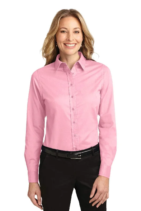 Port Authority Ladies Long Sleeve Easy Care Shirt.  L608 Satin Blend Silk Blend Wool Blend