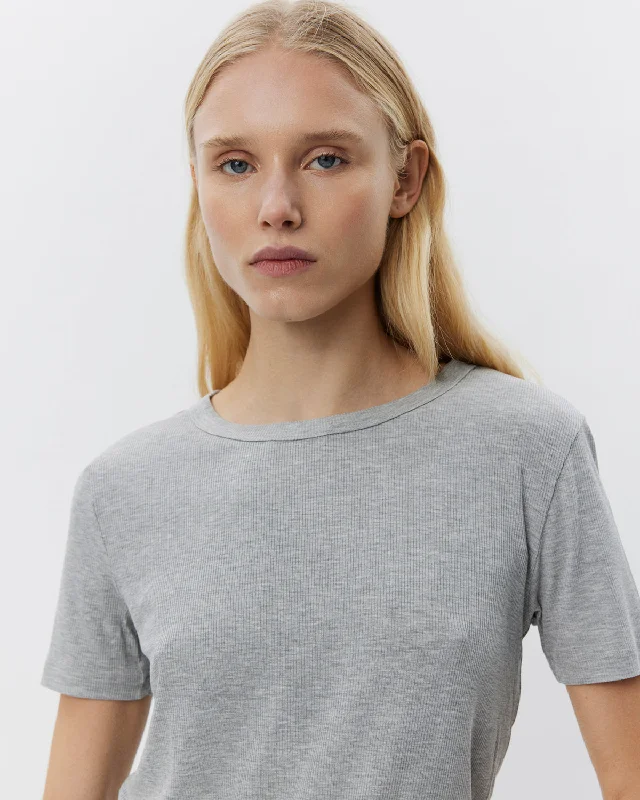 NATALIASW T-SHIRT - Grey mel Rayon Velvet Corduroy