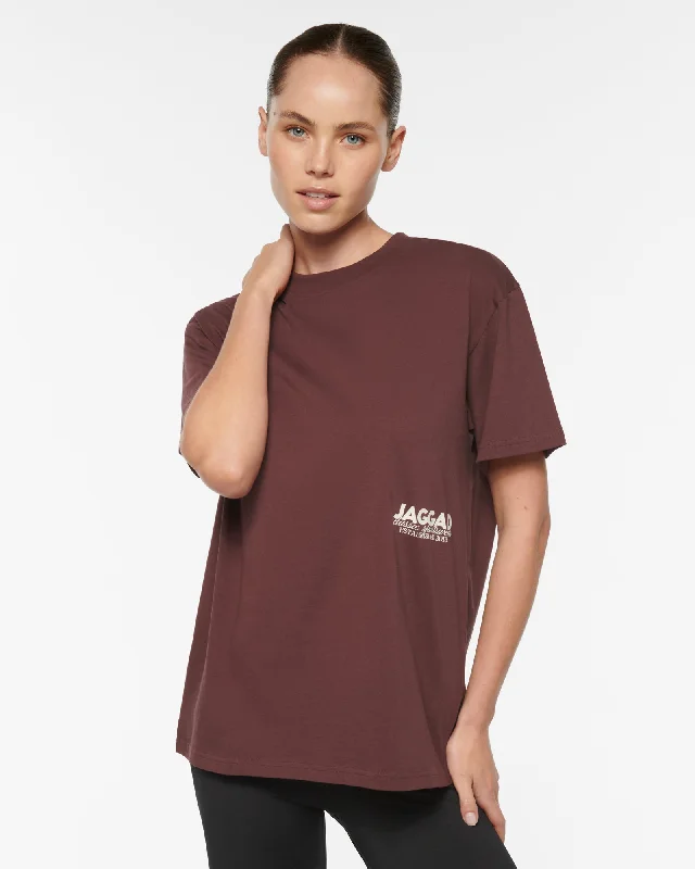 SPORTSWEAR OVERSIZED TEE BURGUNDY Boxy Fit Fitted Loose