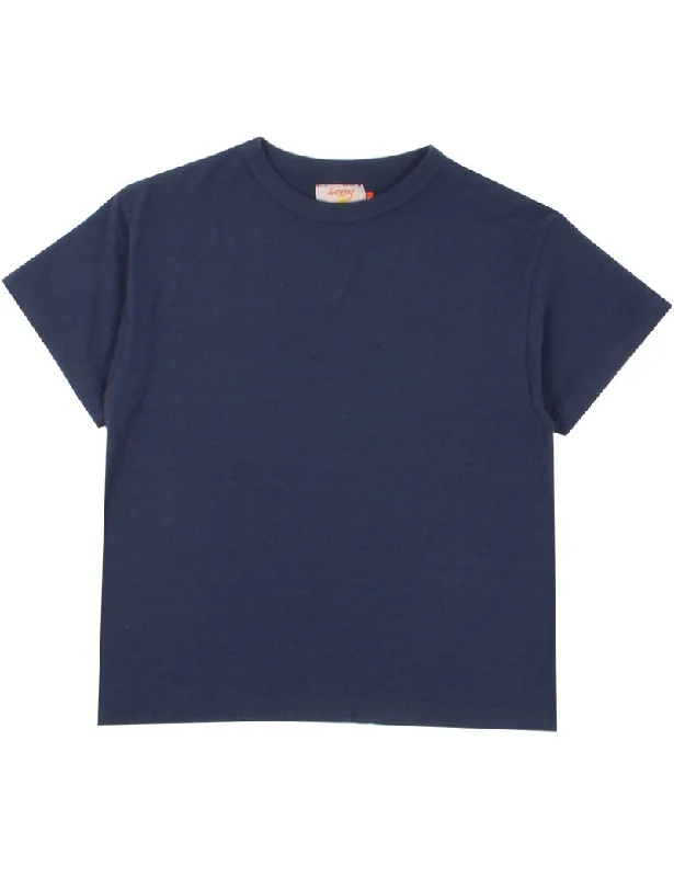 Sunray Na'Maka'Oh Short Sleeve T-Shirt Insignia Blue Notch Collar Peter Pan Collar Cowl Neck