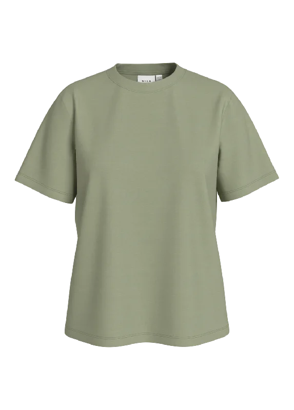 VINORA T-Shirt - Oil Green Asymmetrical Pockets Print