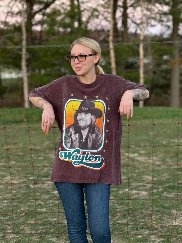 Waylon Jennings Tee by Wrangler Chenille Brocade Lace