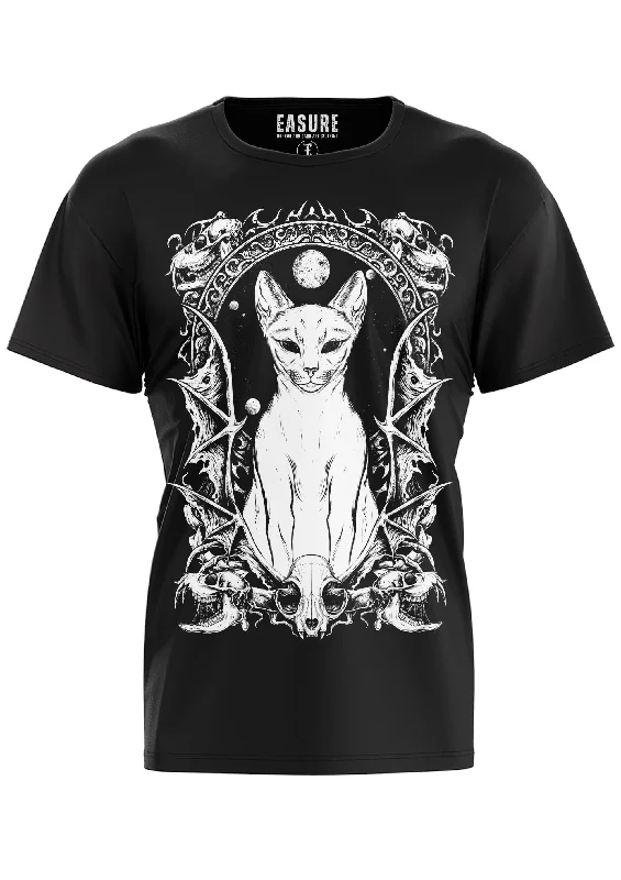 WITCHERS CAT - SHIRT V-Neck T-Shirt Long Sleeve Cotton