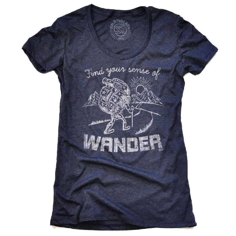 Women's Find Your Sense Of Wander T-shirt Anti-Pilling Machine Wash Handmade