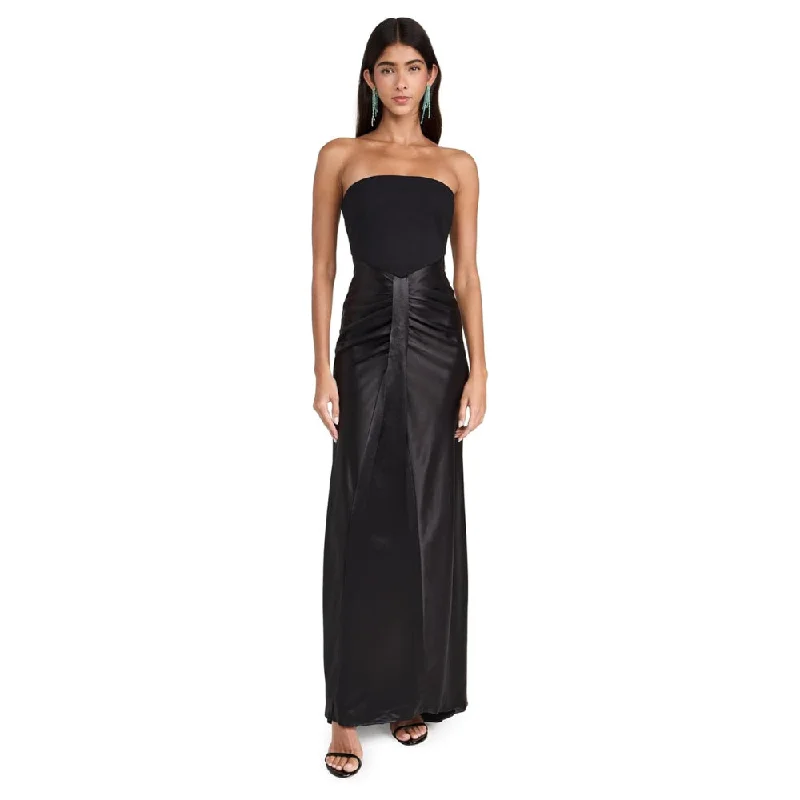 Staud Women's Wayfaring Maxi Dress, Black Fashionable Off-Shoulder Maxi Dress