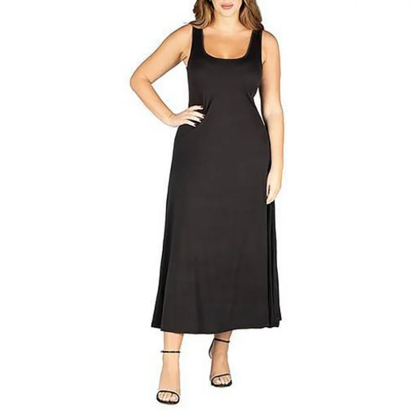 Plus Womens T-Shirt Dress Racerback Maxi Dress Classic A-Line Maxi Dress