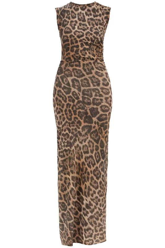 Stella Mccartney Women's "Animal Print Sleeveless Maxi Dress In Elegant Sleeveless Maxi Dress