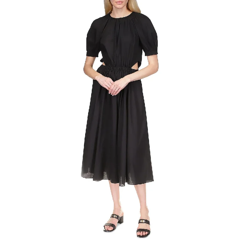 Womens Puff Sleeve Long Maxi Dress Cozy Longline Maxi Dress