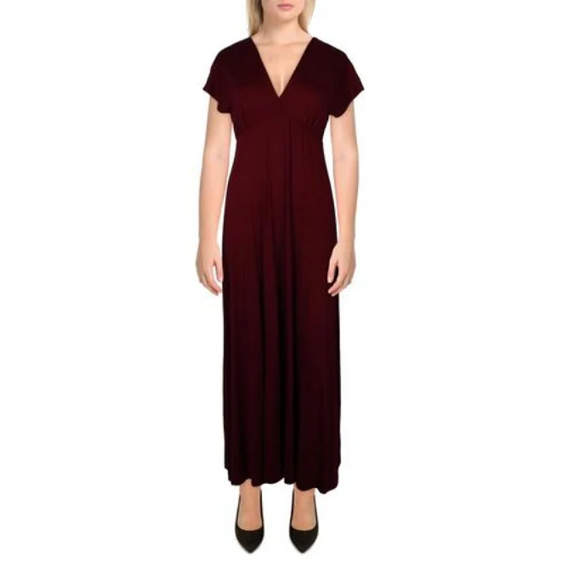 Plus Womens Knit Sleeveless Maxi Dress Trendy Maxi Dress with Straps