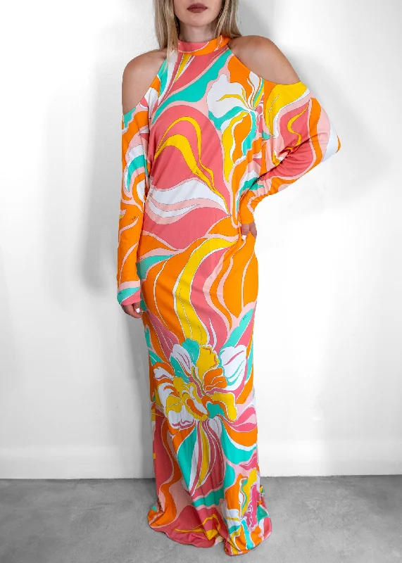 Emilio Pucci Pattern Silk Maxi Dress Cozy Knitted Maxi Dress