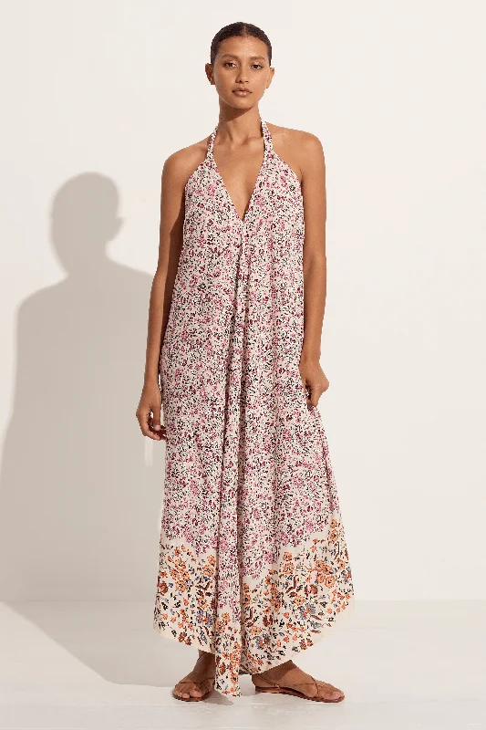 Natalie Martin Lola Maxi Dress - Petite Fleur Rose Chic Button-Up Maxi Dress