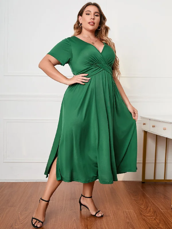 Plus Size Women Dress Loose Maxi Dress Trendy Maxi Dress with Bow