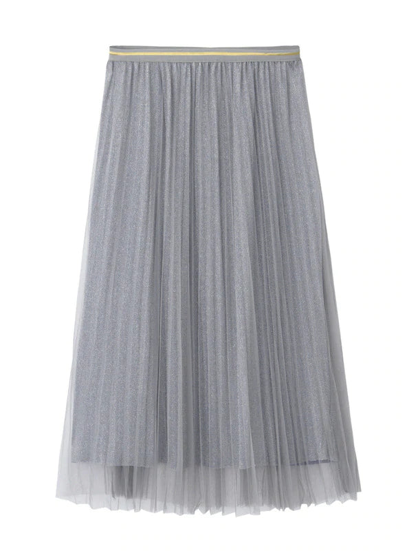 BRIGHT SILK PLEATED GAUZE SKIRT lightweight skirt design