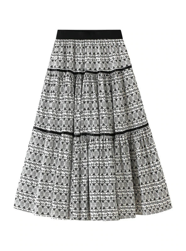 NATIONAL HIGH WAIST CAKE UMBRELLA SKIRT ruffled skirt detail