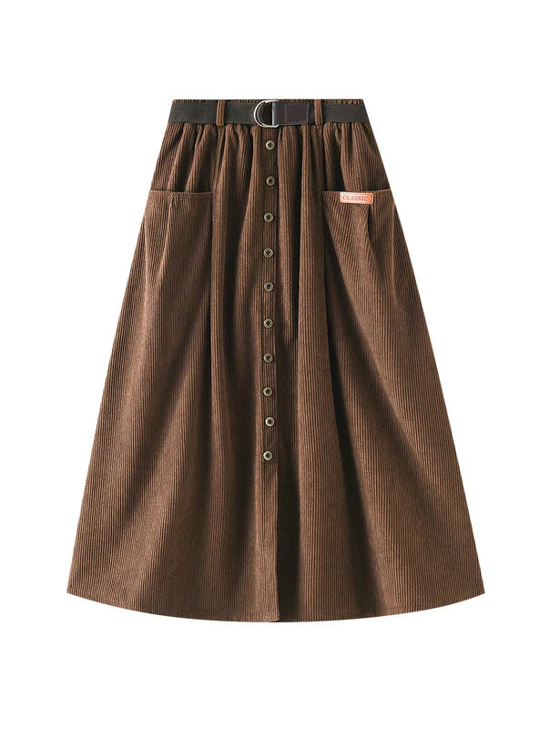 WINTER WAIST CORDUROY SKIRT chiffon skirt floaty