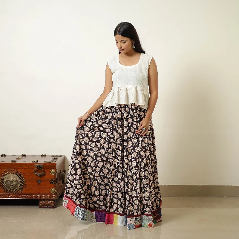 Multicolor - Hand Block Printed Cotton Long Bagru Skirt 11 linen skirt relaxed