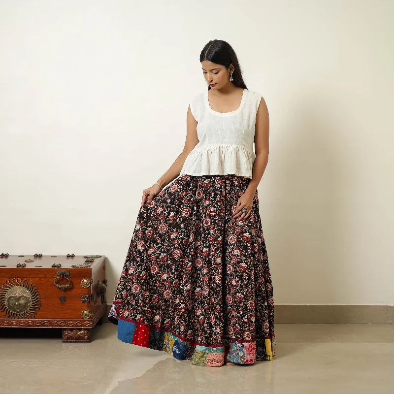 Multicolor - Hand Block Printed Cotton Long Bagru Skirt 08 leather skirt bold