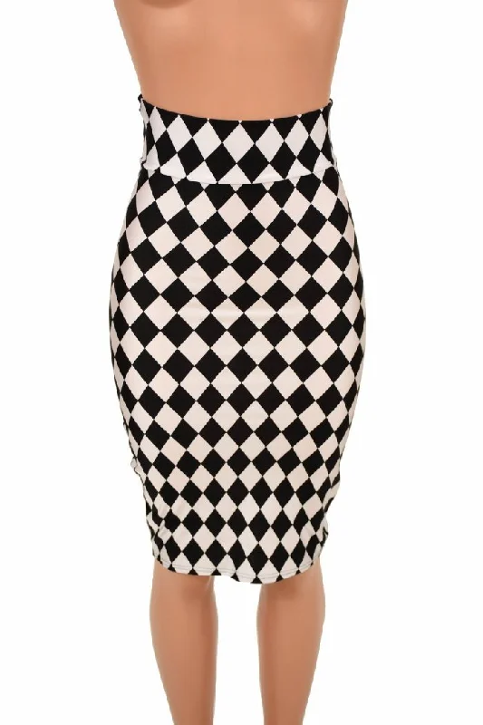 27" Diamond Print Pencil Skirt mini skirt trendy