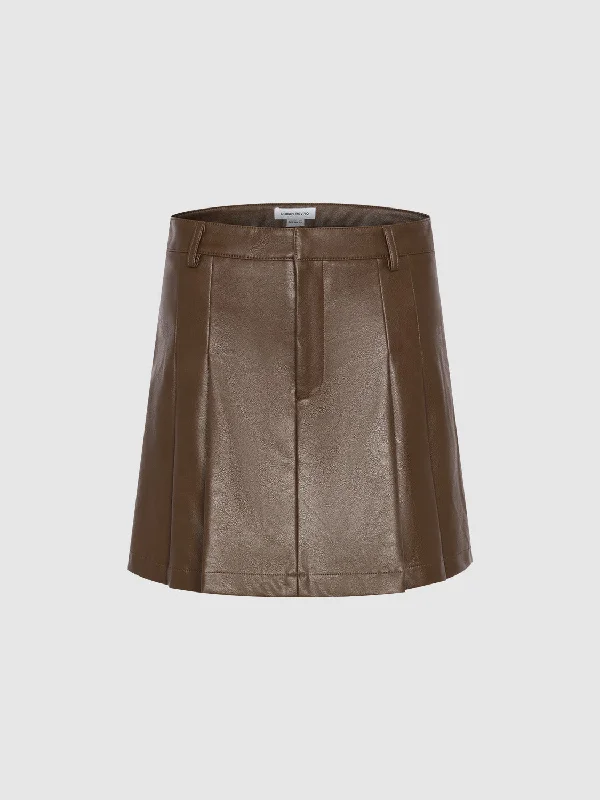 A-Line Skirts leather skirt bold