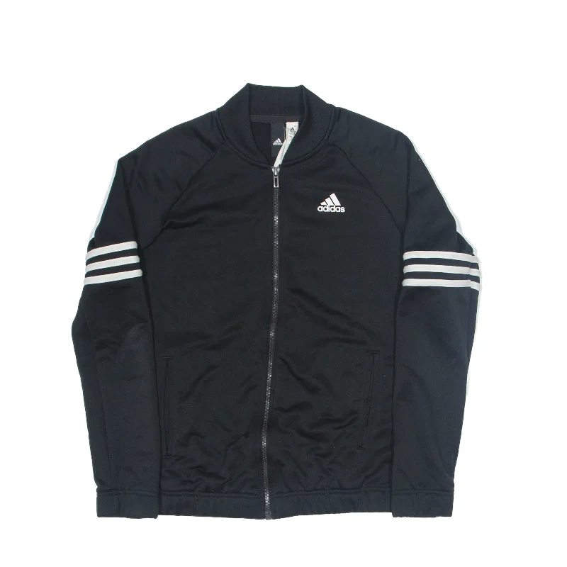 ADIDAS Track Jacket Black Womens M Cotton Fabric Linen Fabric Terry Fabric