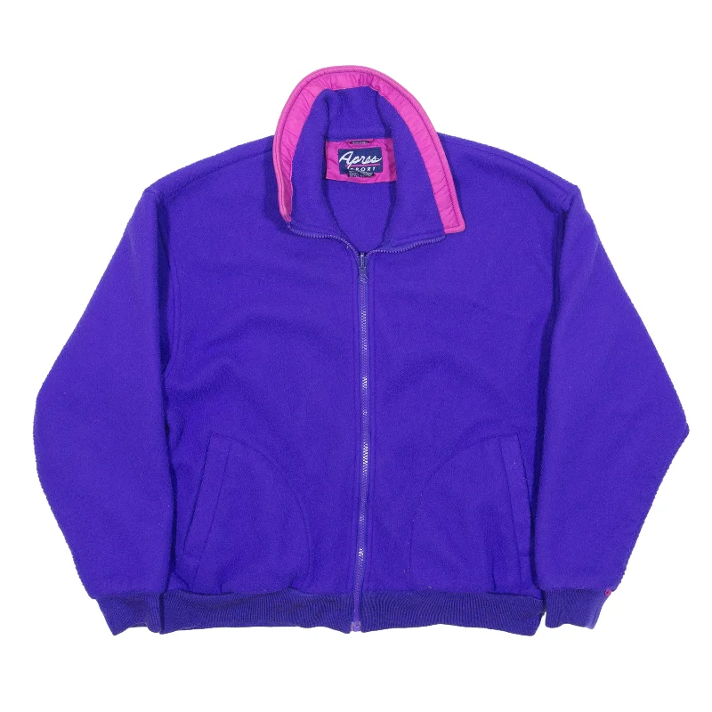 APRES SPORT Fleece Jacket Purple 90s Womens S Trench Coat Raincoat Waterproof Jacket