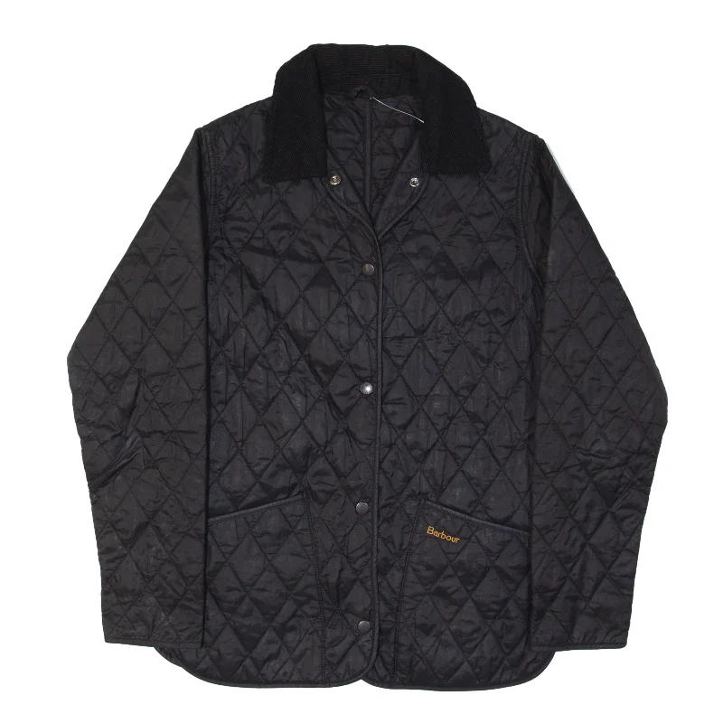 BARBOUR Shaped Liddesdale Quilted Jacket Black Womens UK 8 Jersey Jacket Tulle Jacket Batik Jacket