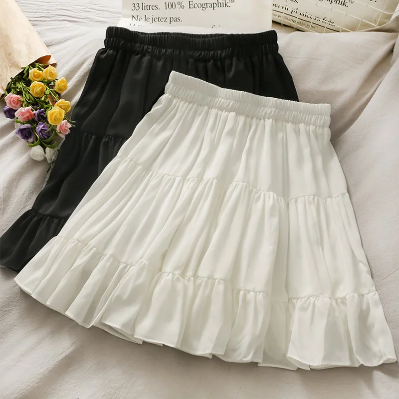 Basic Tiered Skirt (2 Colors) ruffled skirt detail