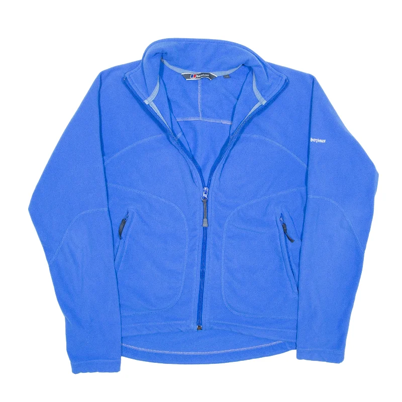 BERGHAUS Fleece Jacket Blue Womens M Collared Jacket Crew Neck Jacket Turtle Neck Jacket