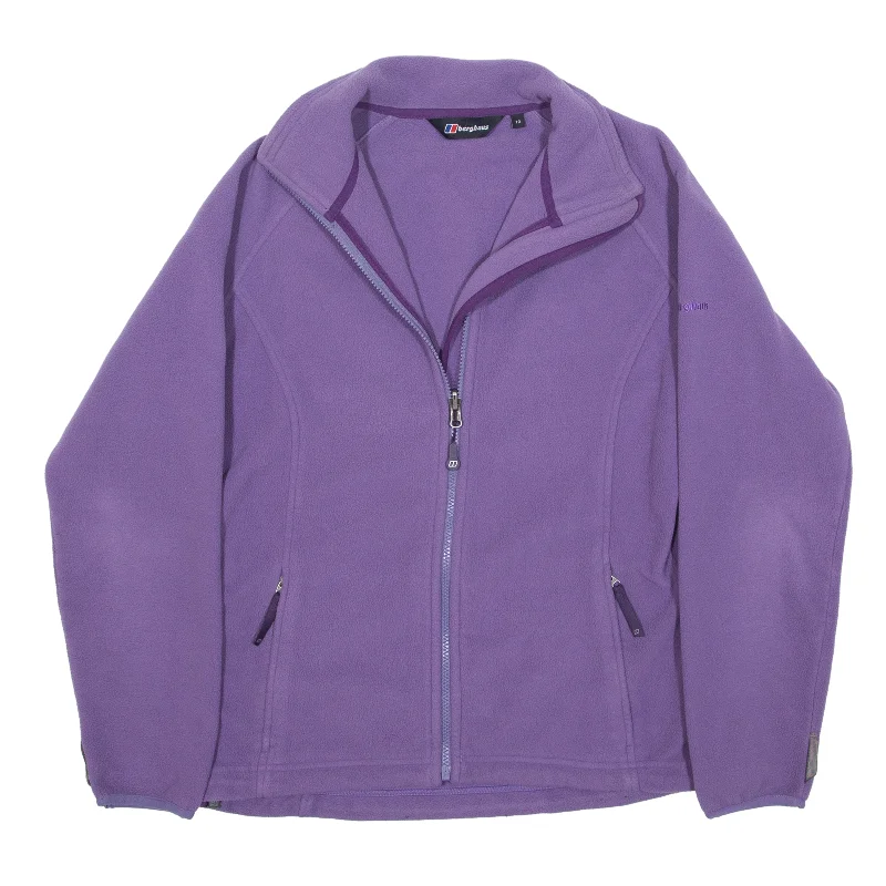 BERGHAUS Fleece Jacket Purple Womens M Embroidered Jacket Appliqued Jacket Beaded Jacket