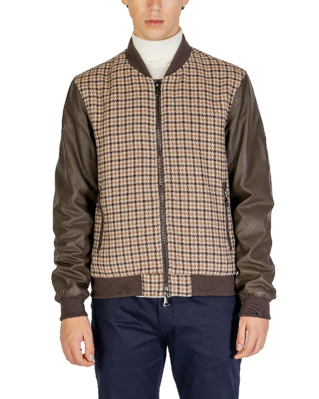 Gianni Lupo Checked Wool-Blend Zip Jacket with Front Pockets Cardigan Sweater Pullover