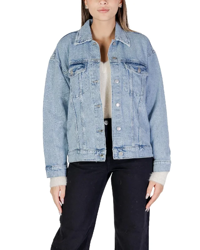 Vero Moda  VMOVILLA Women's Denim Jacket - Blue Fleece Fabric Down Fabric Feather Fabric