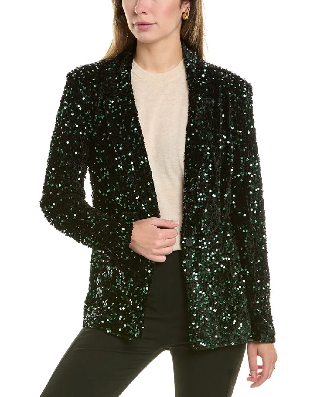 Nanette Nanette Lepore Velvet Sequin Jacket Faux Fur Jacket Real Fur Jacket Shearling Jacket