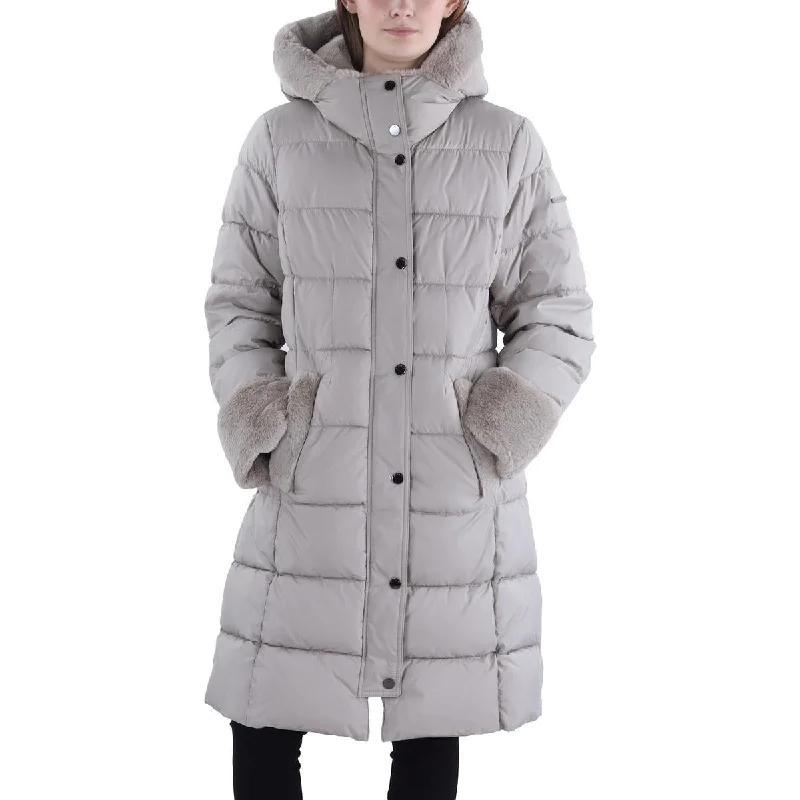 Womens Hooded Long Puffer Jacket Bomber Jacket Anorak Windbreaker