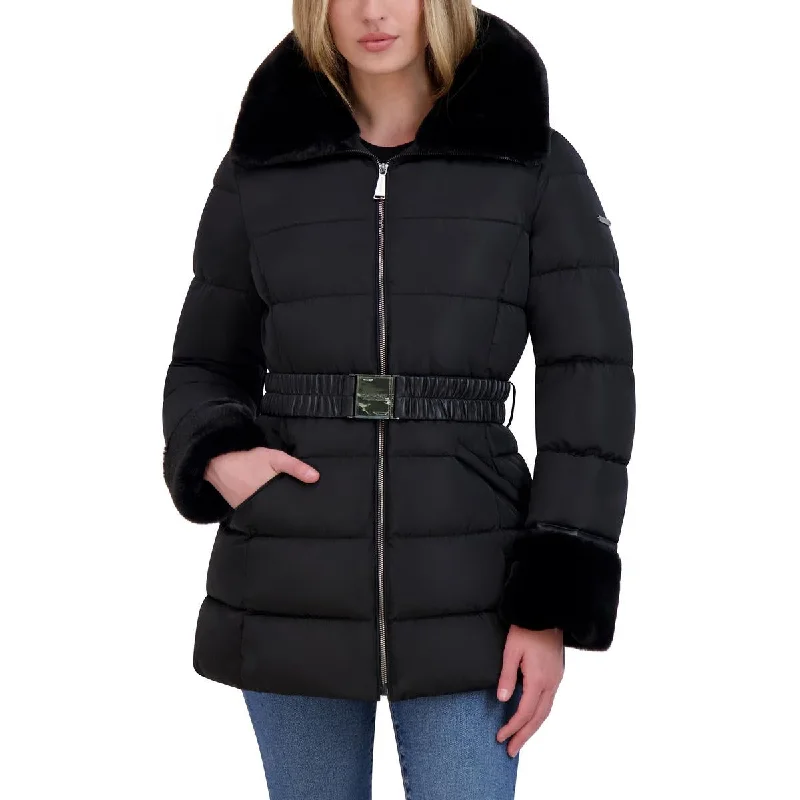 Womens Quilted Midi Puffer Jacket Elasticated Jacket Padded Jacket Insulated Jacket