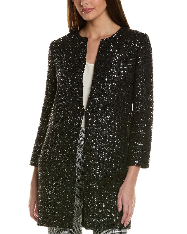 St. John Sequin Wool-Blend Jacket Wool Jacket Cashmere Jacket Tweed Jacket