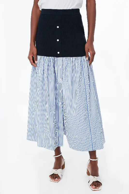 Blue Stripe Miley Skirt asymmetrical skirt cut