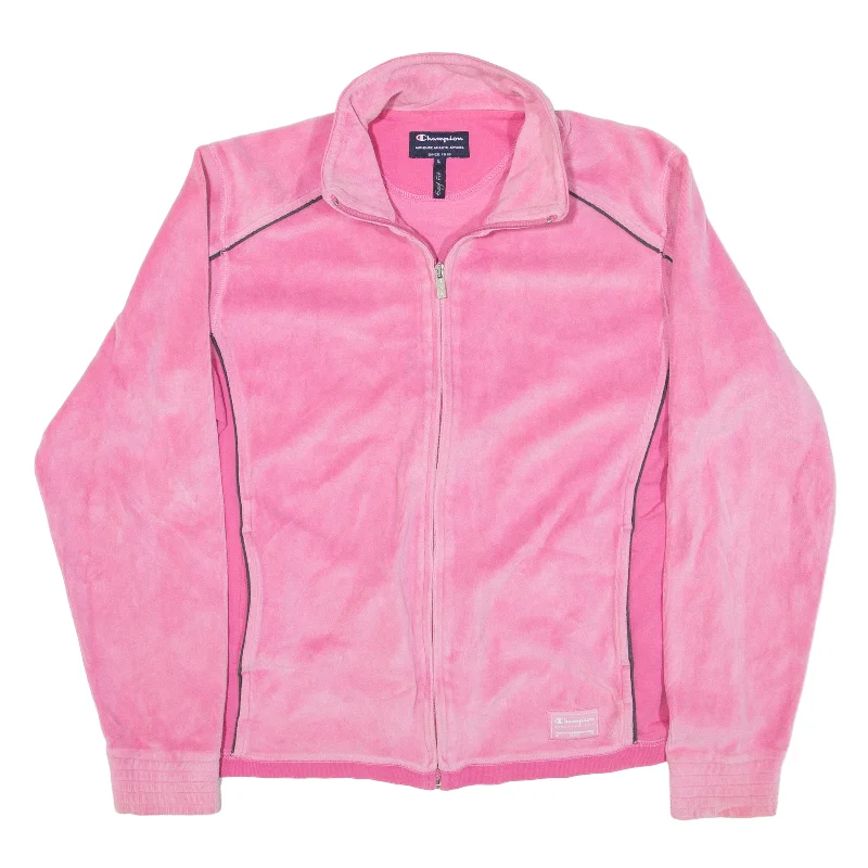 CHAMPION Fleece Jacket Pink Womens L Rayon Jacket Velvet Jacket Corduroy Jacket