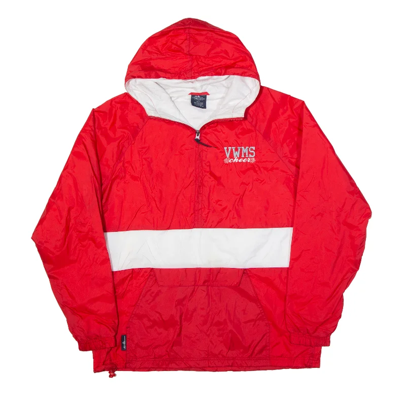 CHARLES RIVER USA VWMS Cheer Pullover Jacket Red Nylon Womens M Oversized Jacket Tailored Jacket Straight Jacket