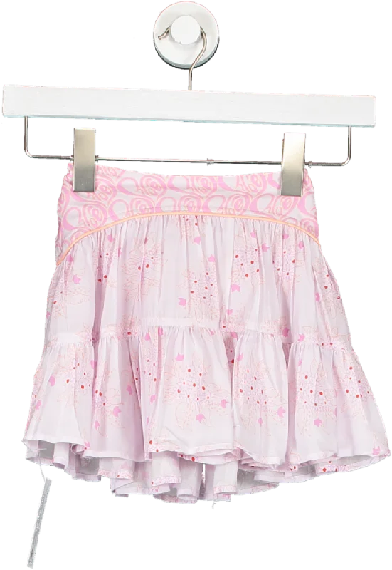 Chloé Pink Floral-print Tiered Skirt 6 Years modal blend skirt