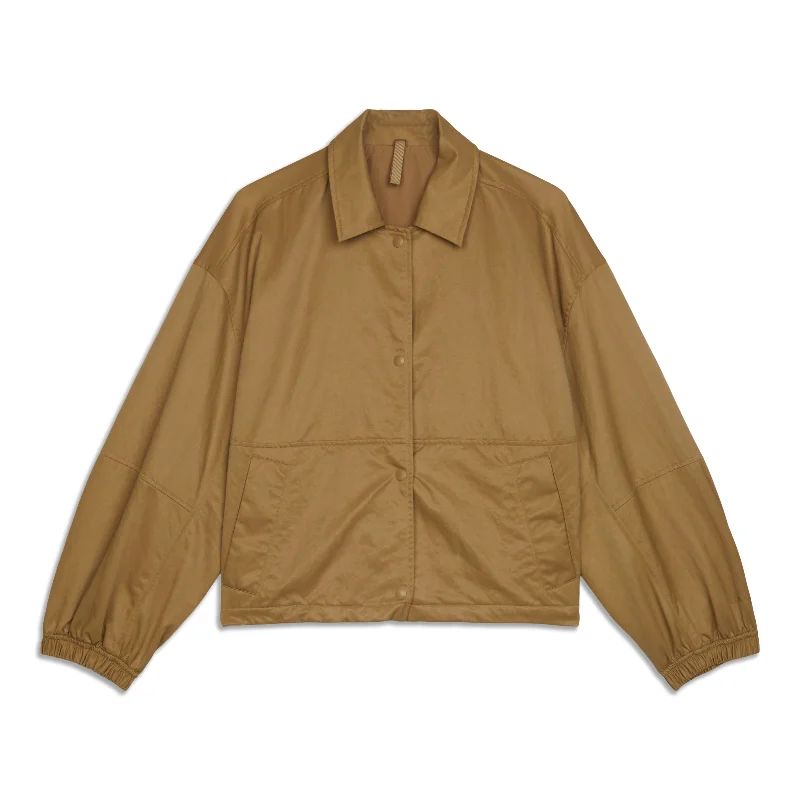 Cropped Coach's Jacket - Resale Satin Jacket Silk Jacket Chiffon Jacket