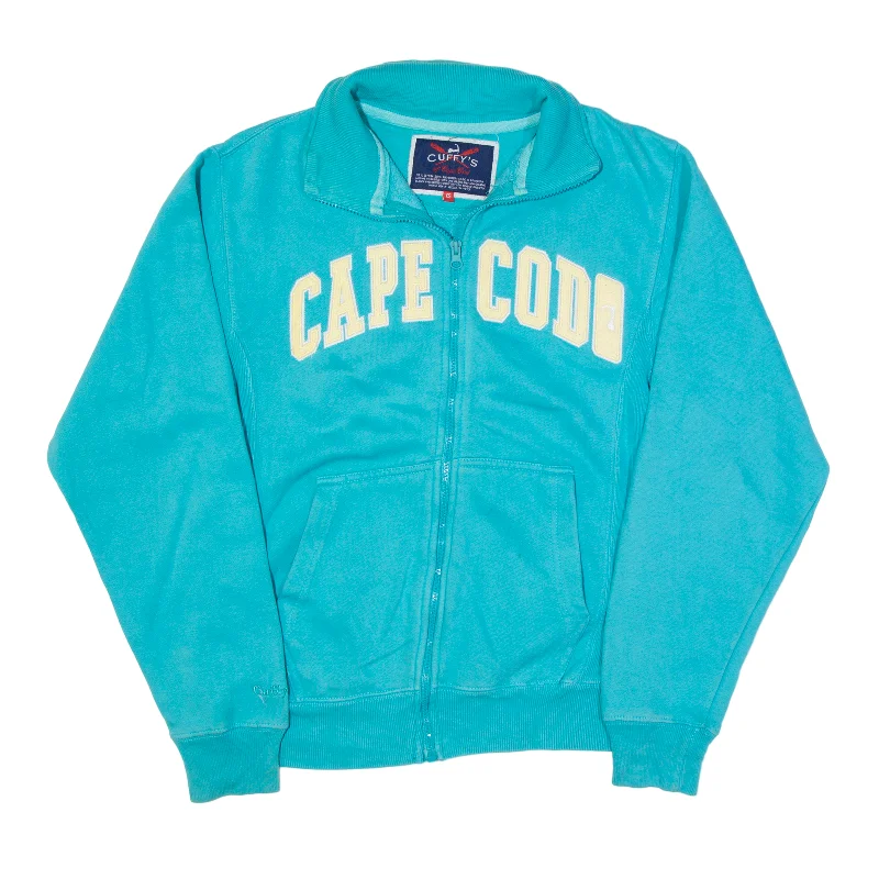 CUFFY'S Cape Cod Track Jacket Blue Womens XS Print Jacket Jacquard Jacket Patchwork Jacket