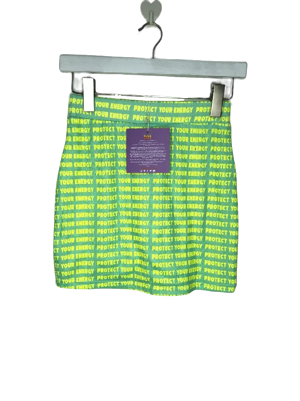 Elsie & Fred Green Protect Your Energy Skirt UK XS patchwork skirt art