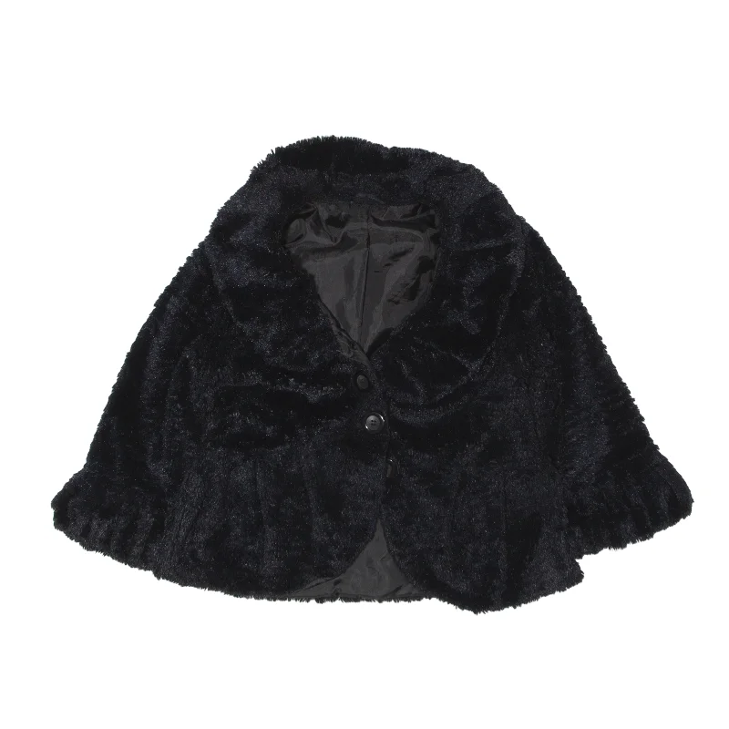 Faux Fur Jacket Black Womens M Rayon Jacket Velvet Jacket Corduroy Jacket