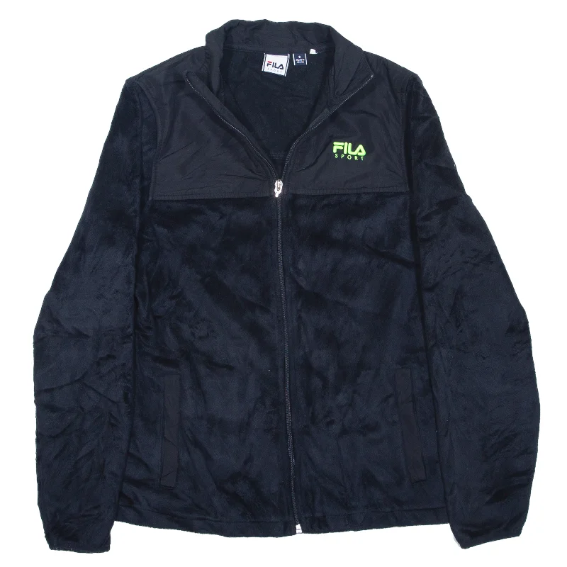 FILA Fleece Jacket Black Womens S Wool Jacket Cashmere Jacket Tweed Jacket