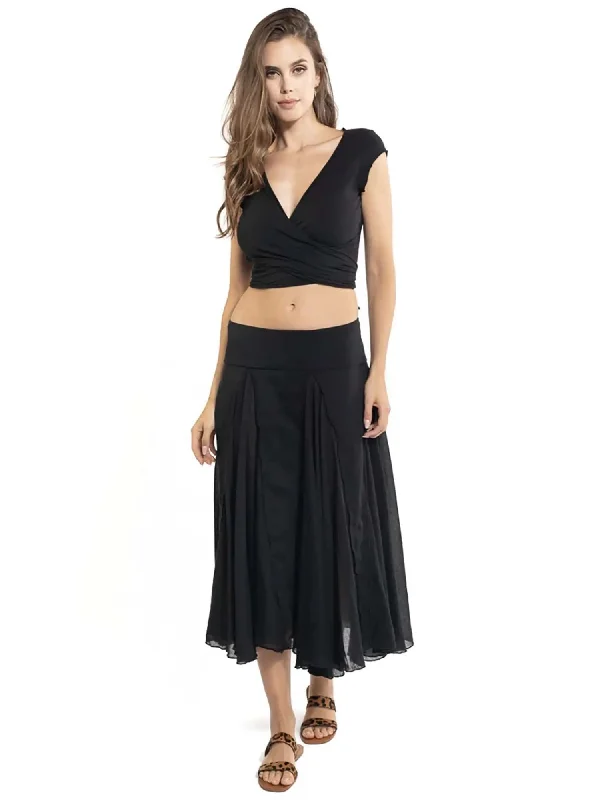 Hard Tail Rolldown Waist Diamond Flare Skirt (Style VL-19) chiffon skirt airy