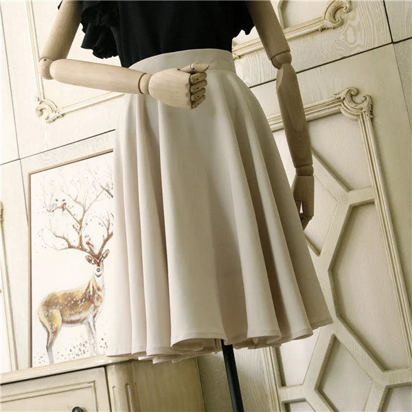 High waist mid-length tutu skirt YV42945 leather skirt bold