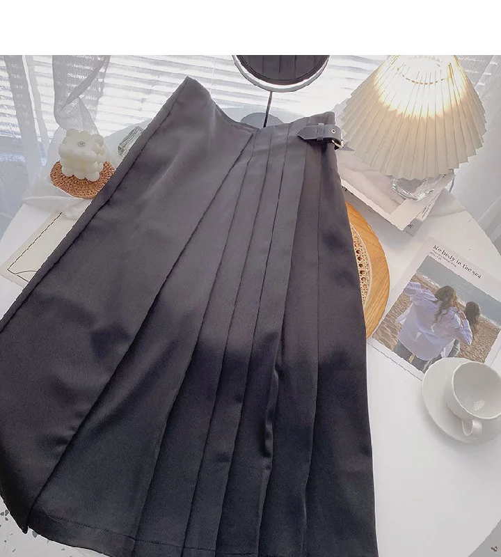 Korean ins personalized fashion high waist design, slim skirt  5736 wool skirt breathable