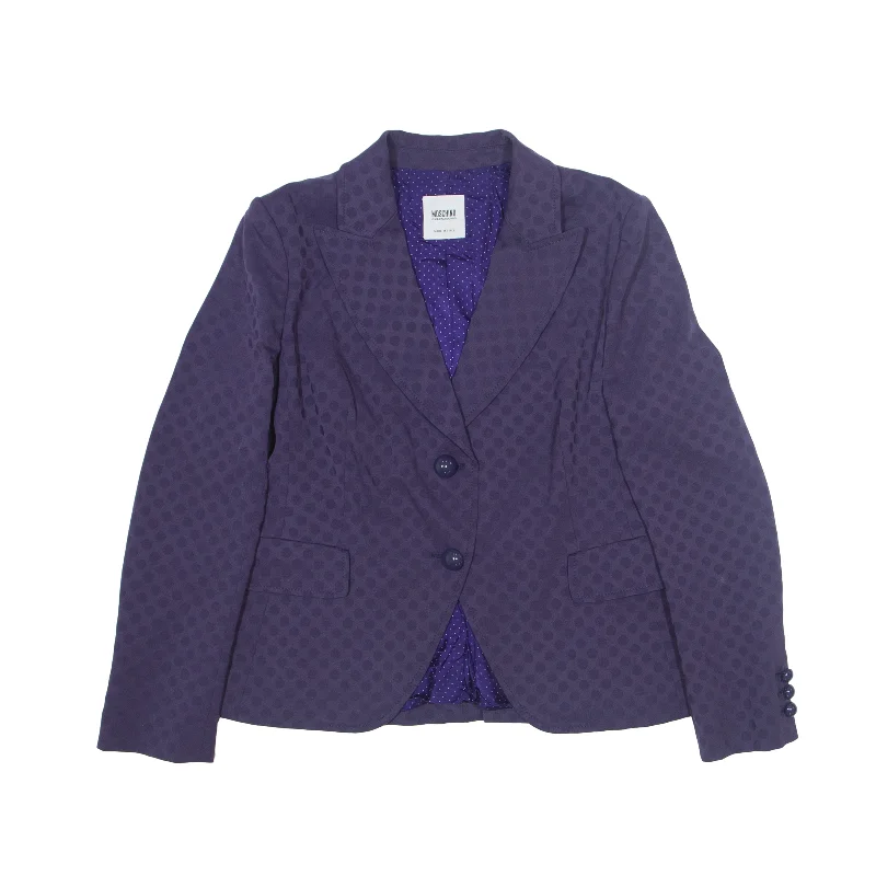 MOSCHINO Cheap And Chic Blazer Jacket Purple Wool Polka Dot Womens UK 14 Embroidered Jacket Appliqued Jacket Beaded Jacket